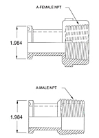 1" Ladish x NPT-2