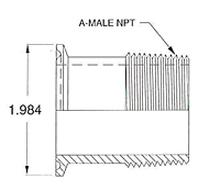 1 1/2" Tri-Clamp x NPT-2 MNPT