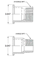 2-1/2" Tri-Clamp x NPT-2