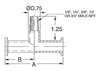 Tri-Clamp x NPT Tee-2 MNPT