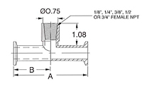 Tri-Clamp x NPT Tee-2 FNPT
