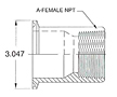 2-1/2" Tri-Clamp x NPT-2 FNPT